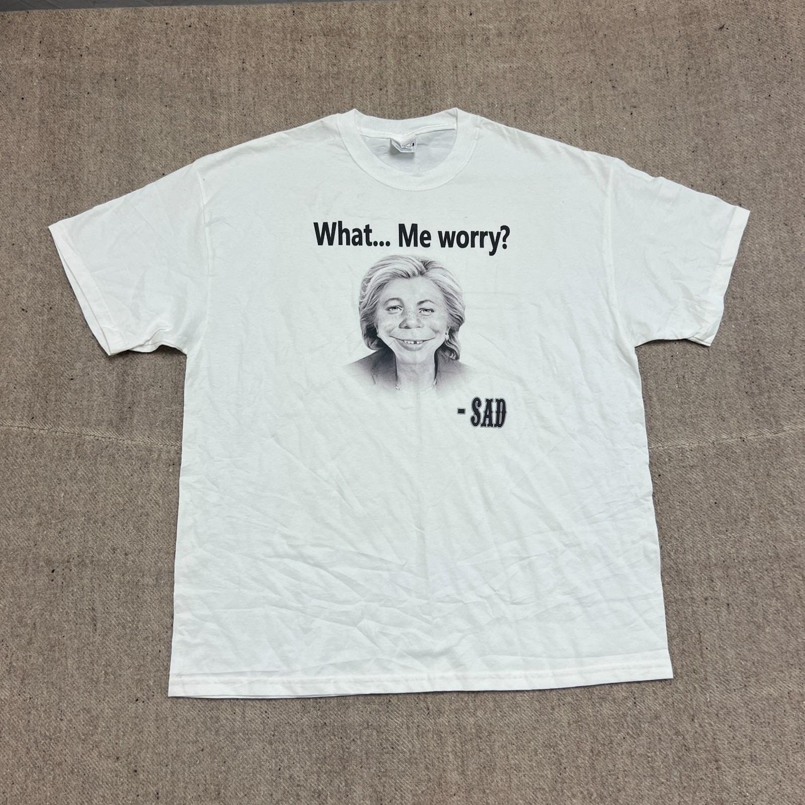 Vintage Hillary Clinton Shirt Mens Xl White 1990s Mad Magazine